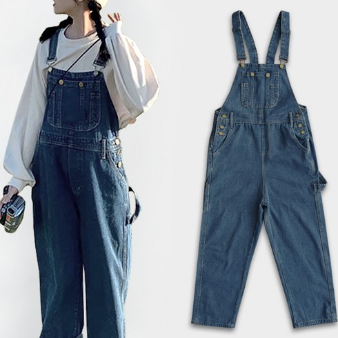 2023년 가성비 최고 멜빵청바지 - [스타일로그] 오버핏 멜빵청바지/루즈핏데님바지/여성청바지
