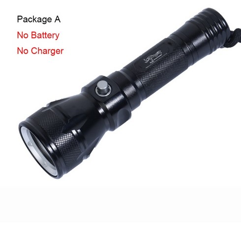해루질랜턴 다이브로이드 수중랜턴 E2 LED 수중 스쿠버 램프 다이빙 손전등 edc IPX8 토치 장비 100m 방수 라이트 슈트 수영 랜턴, Package A