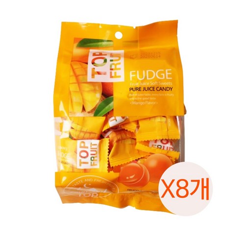 [본사정품] 망고젤리 탑푸르트 탑젤리 탑프루트 COOWY FUDGE 320g 탑후르트 coowyfudge 베트남망고젤리 베트남젤리 다낭젤리 다낭한시장젤리, 8개