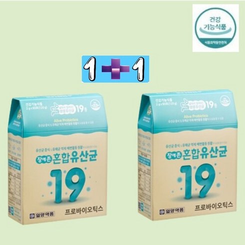 살아서 장까지 생생유산균19종 1포에 프로바이오틱스 1억CFU이상함유(60포2개)일양약품, 2개, 60포