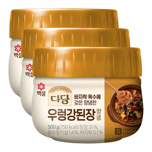 우렁강된장 - cj제일제당(주) 다담 우렁강된장양념, 500g, 3개