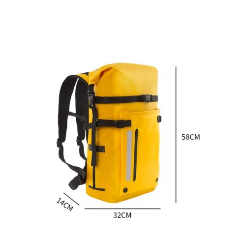프리다이빙 가방 장비 핀백 오리발 스쿠버 백팩 롱핀 오리발 가방 다이빙 백팩, 30L 옐로우