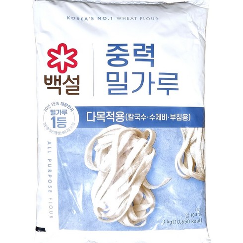 백설 중력밀가루, 3kg, 6개