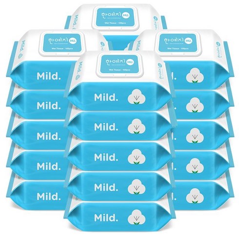 한예지물티슈 - 한예지 휴마일드 물티슈 캡형 100매 20팩, 20개, 상세 설명 참조