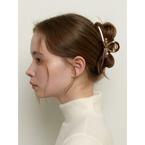 petit ribbon metal hair claw - bronze