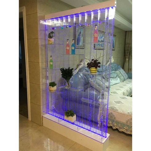 대형 아크릴 흐르는 물 스크린 파티션, 평평한 100x22x100cm