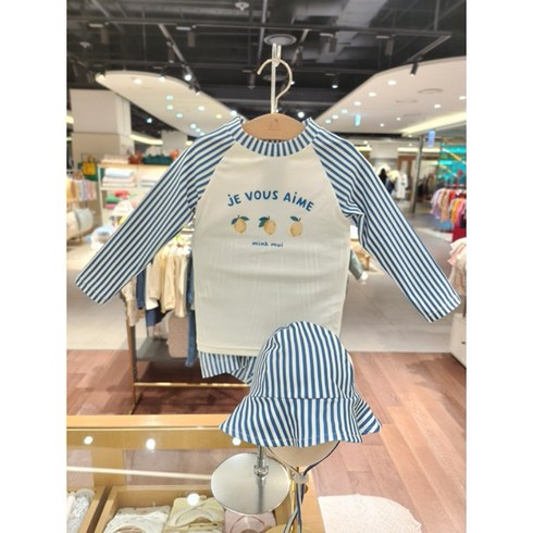 minkmui 밍크뮤 24SS(BL)3431462004 레몬스트라이프래쉬가드 토들러 (3431462004)