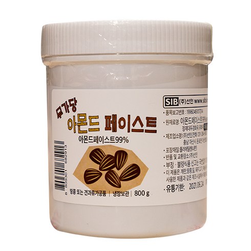 선인 무가당 아몬드페이스트800g, 1통, 800g