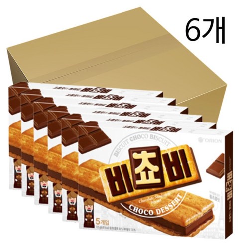 비쵸비 초코비스킷 5P, 125g, 6개