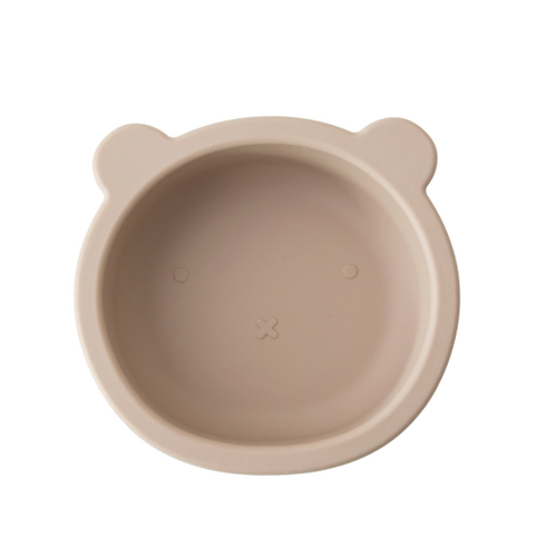 [움바움바] 아기 유아 실리콘 이유식기 밥그릇 흡착 곰돌이 볼, 코코아, 1개