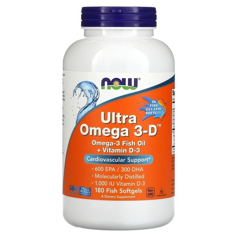 나우푸드 울트라 오메가3-D 600EPA 300DHA 소프트젤, 180정, 1개