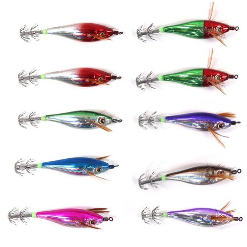 2023년 가성비 최고 호라이즌에기 - 호라이즌 크리스탈 레이저 에기 10P 세트 쭈꾸미 갑오징어, S사이즈 혼합색상