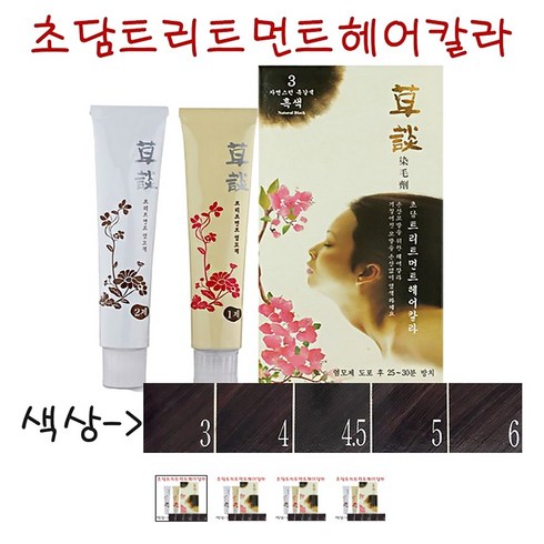 [무료체험5포5포 - 일진 초담 트리트먼트 헤어칼라 새치염색약, 2개