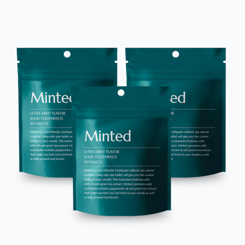 minted - [민티드] 프리미엄 고체치약 리필형 90정 (1.5개월분), 3개, 63g