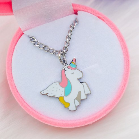 [케이스증정] 샤이니유 유니콘 아기 미아방지목걸이 써지컬스틸, 1단계, 1개, 여리체인