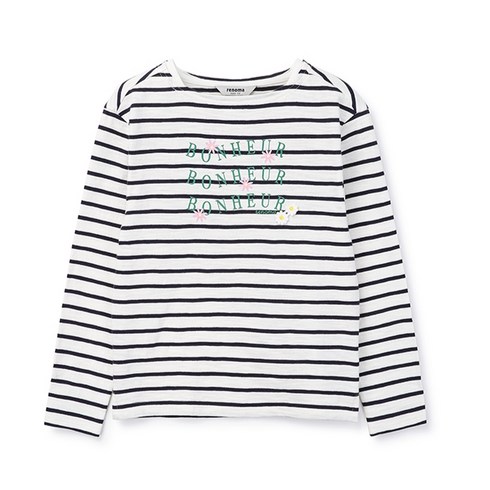 레노마키즈 여아용 슬럽 스트라이프 티 R2415T147