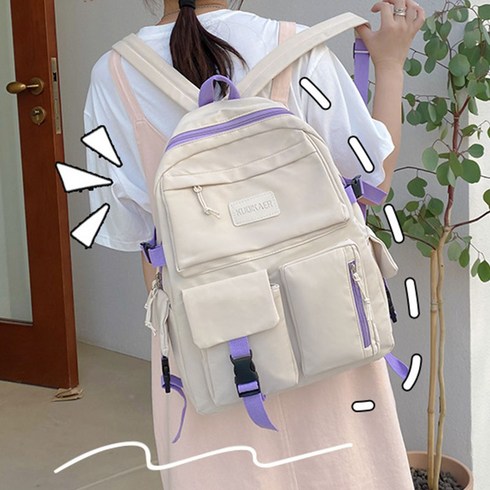핫데이썸 학생 백팩 키링인형 뱃지 포함