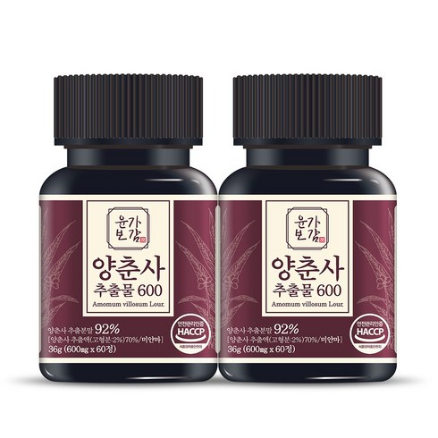 윤가보감 양춘사 추출물 600mg 바나바잎 사인 축사씨, 2개, 60정