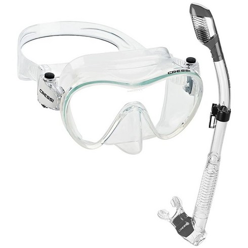 Cressi 이탈리안 부티크 컬렉션 스쿠버 스노클링 다이빙 마스크, 투명