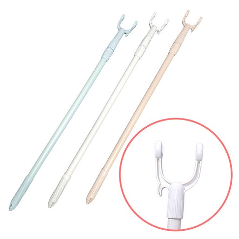 옷걸이 집게 옷걸이 집게봉 막대 가제트 손 팔, 화이트, 1개