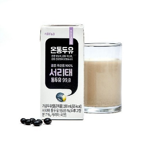 [온통두유] 서리태 통두유 99.8 190ml*72팩, 190ml, 72개