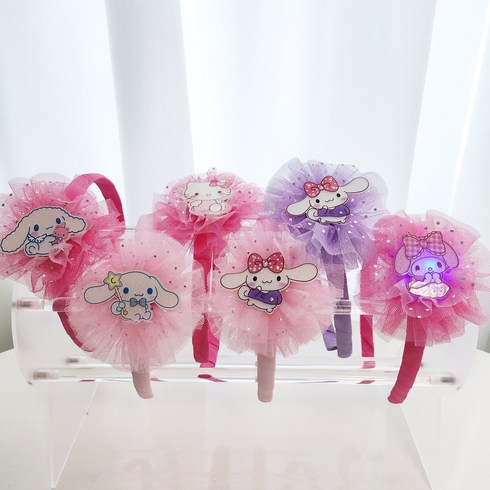 시나모롤 마멜 키티 여아 머리띠 LED 산리오 불빛 공주 헤어밴드, 4.마이멜로디