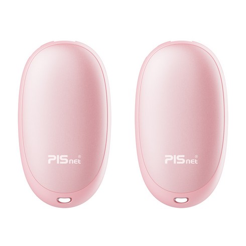 2023년 가성비 최고 pisnet손난로 - USB 충전식 손난로 피스넷 에그 휴대용 핫팩 1+1, 핑크+핑크