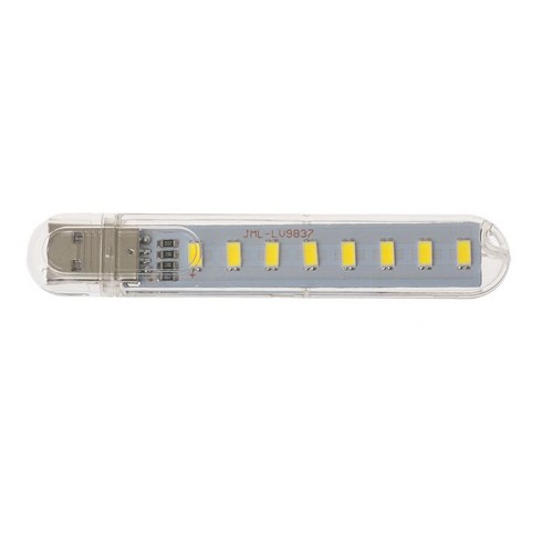 미니 모바일 전원 USB LED 램프 DC5V 8 LED 캠핑 컴퓨터 휴대용 야간 USB 가젯 조명 알루미늄 합금 소재, 분명한, 1개