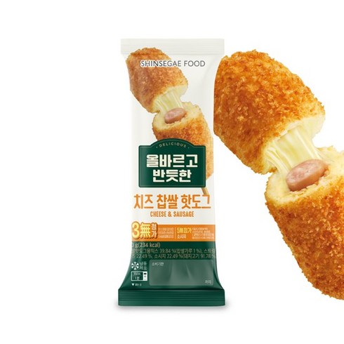 올바르고 반듯한 치즈 찹쌀 핫도그 80gX40봉, 없음