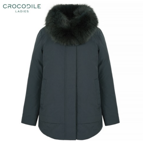 [크로커다일레이디]CLBWDW212_폭스카라 탈부착 숏 다운 패딩