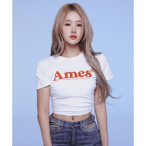 KISS OF LIFE 벨 - 아메스 월드와이드 AMES-WORLDWIDE [키스오브라이프 벨 착용]BASIC LOGO TEE WHITE (AM2EMUT510A)188725