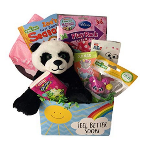littlepeoplebigdreams - Little Girls Toddler Feel Better Get Well Gift Box with Activities Plush and Comfort Items 어린 소녀 유아는, 1개