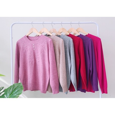 2024년 가성비 최고 할머니명절선물 - [꽃보다할머니] 엄마 봄가을겨울 세타 니트 라운드 티셔츠 실내복 옷 명절선물 요양원