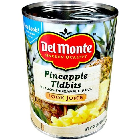 파인아트라벨 - Del Monte 100% Juice 델몬트 파인애플 티빗 20oz 567g 10팩