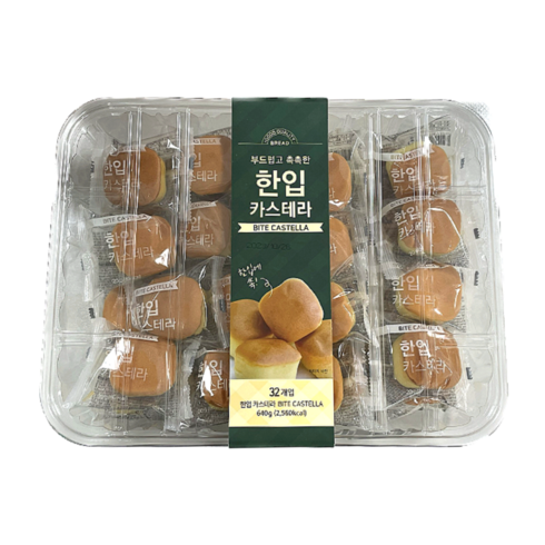 TD 부드럽고 촉촉한 한입 카스테라 640g (20g x 32개), 20g, 32개