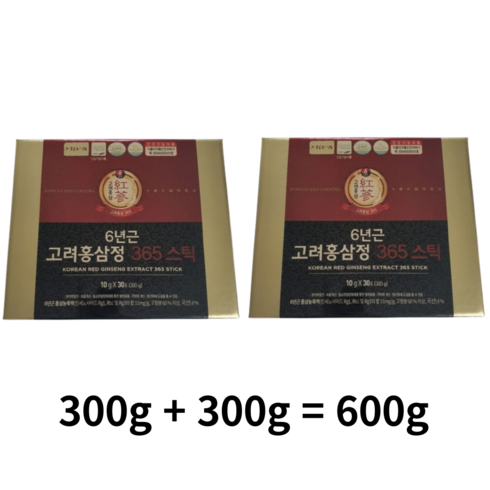정원삼 6년근 고려홍삼정 365 스틱 30포 + 쇼핑백, 600g, 3개