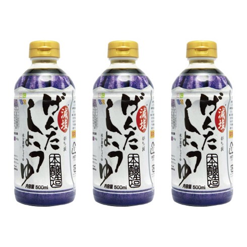 겐타 저염 간장 겐타 안심간장 500ml x 3개