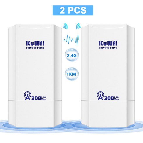 fenvi 와이파이리피터 설정 - KuWFi 야외 CPE 브리지 2.4Ghz 무선 와이파이 신호 PTP PTMP 장거리 확장기 AP 리피터 모드 IP65 24V POE 300Mbps, 8) AU PLUG - White-2PCS, 2개