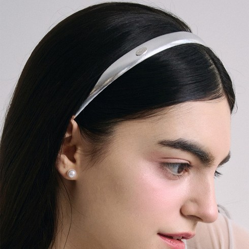 하스머리띠 - 하스 HSU001 Silver slim hairband