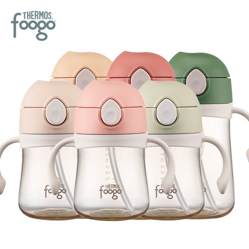 써모스 프리미엄 푸고 뉴트럴 유아용 PPSU 빨대컵 2종 (TKFG-280 TKFG-380) 유아 물통 물병 푸고빨대컵, TKFG-380 뉴트럴그린, 280ml, 1개