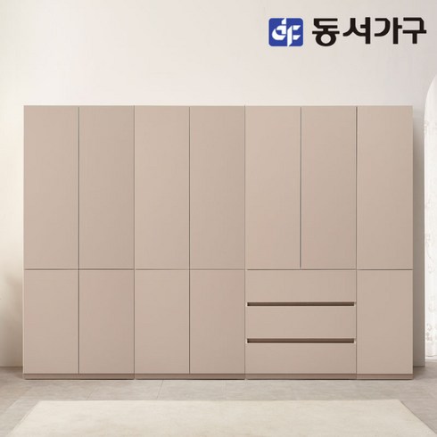 동서가구 소이 터치도어 2800 키큰 옷장 4종 세트 YUR115, 올그레이