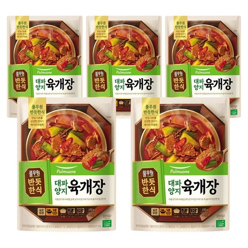 미당 대파 듬뿍 육개장  450g x 8팩 - 풀무원 반듯한식 대파양지 육개장, 450g, 5개