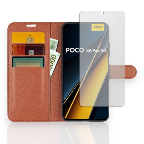 가츠x620apc케이스 - 샤오미 포코 X6 PRO 5G 지갑 카드 지폐 수납 가죽 케이스 저반사 필름