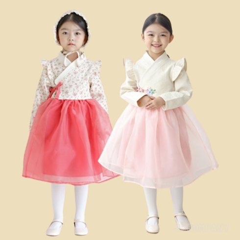 (당일발송) 미니준 아씨 여아 한복 설빔 귀도리 세트 생활한복