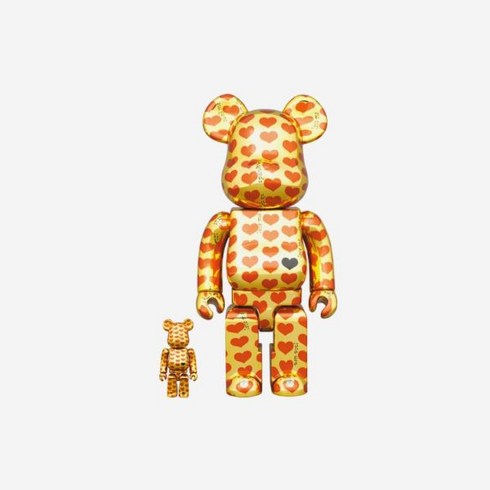 [정품] 베어브릭 골드 하트 100% & 400% 세트 Bearbrick Gold Heart Set 1204986