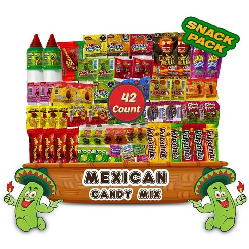 멕시코시미카프로 - 36 Count (Pack of 1) Mexican Candy Assortment Sna 36개(1팩) 멕시코 캔디 모듬 스낵 팩 - 다양한 매콤 달콤 신 캔디 Lucas, 1개, 589.67g