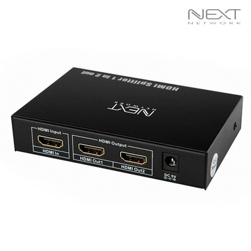 이지넷유비쿼터스 1대2 HDMI 4K UHD 모니터 분배기 NEXT-0102SP4K, 1개, 블랙