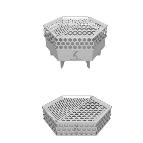 캠핑화로대 브라텐그릴 숯 불판 불멍 개인 스탠 감성 화로 고기 테이블 캠핑 용품, 2. 대형 소각장의 업그레이드 버전  보관 가방 미포함