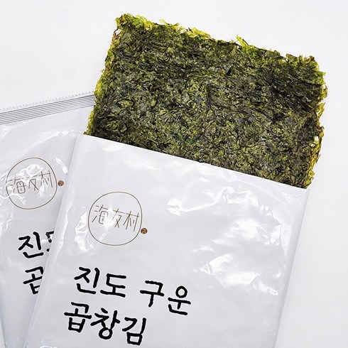 두번 구운 곱창김_제철 곱창김 - 해우촌 진도 구운 곱창김 5매 10봉지 돌김, 12g, 10개