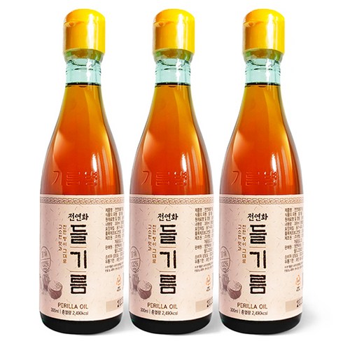 시장쏙 전연화 들기름, 300ml, 3개